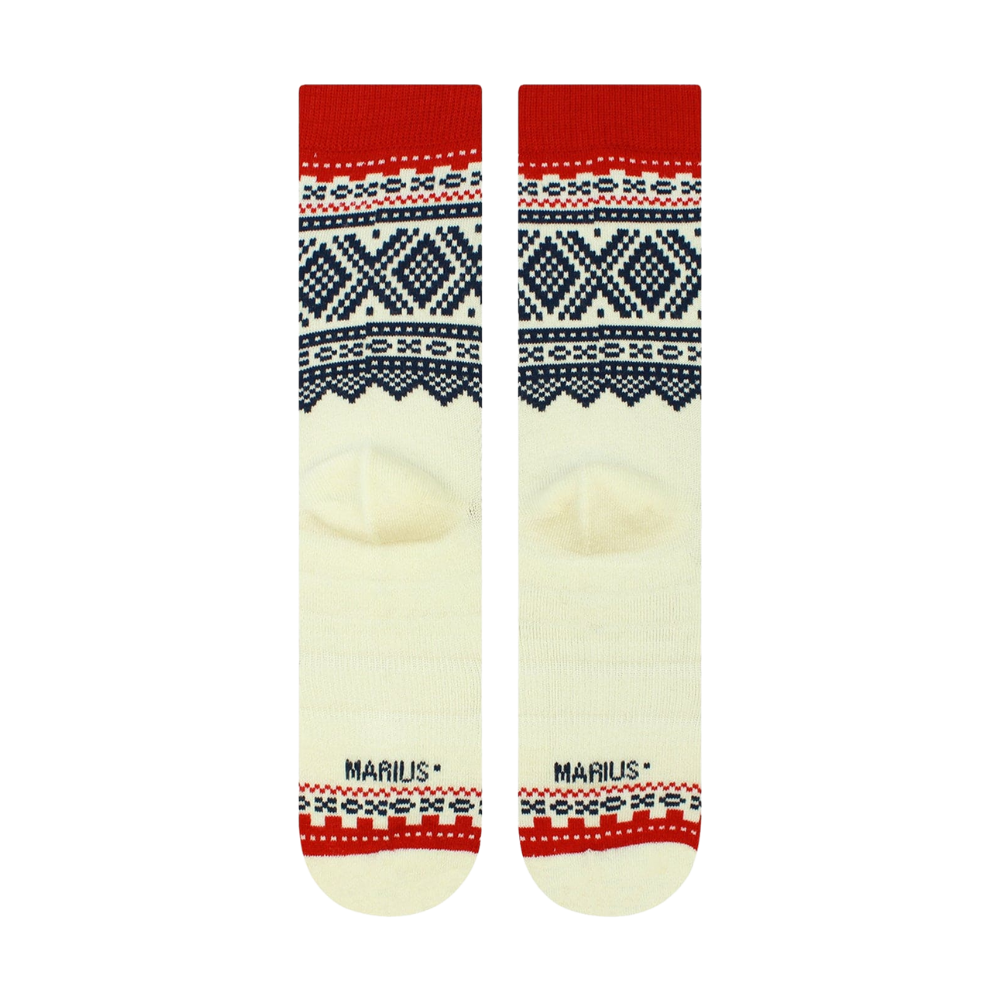 Marius White 75 Merino Wool Crew Socks