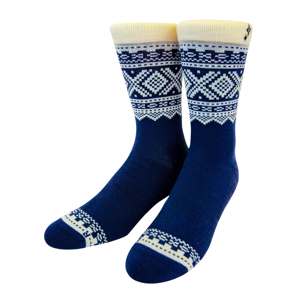 Marius Navy 75 Merino Wool Crew Socks