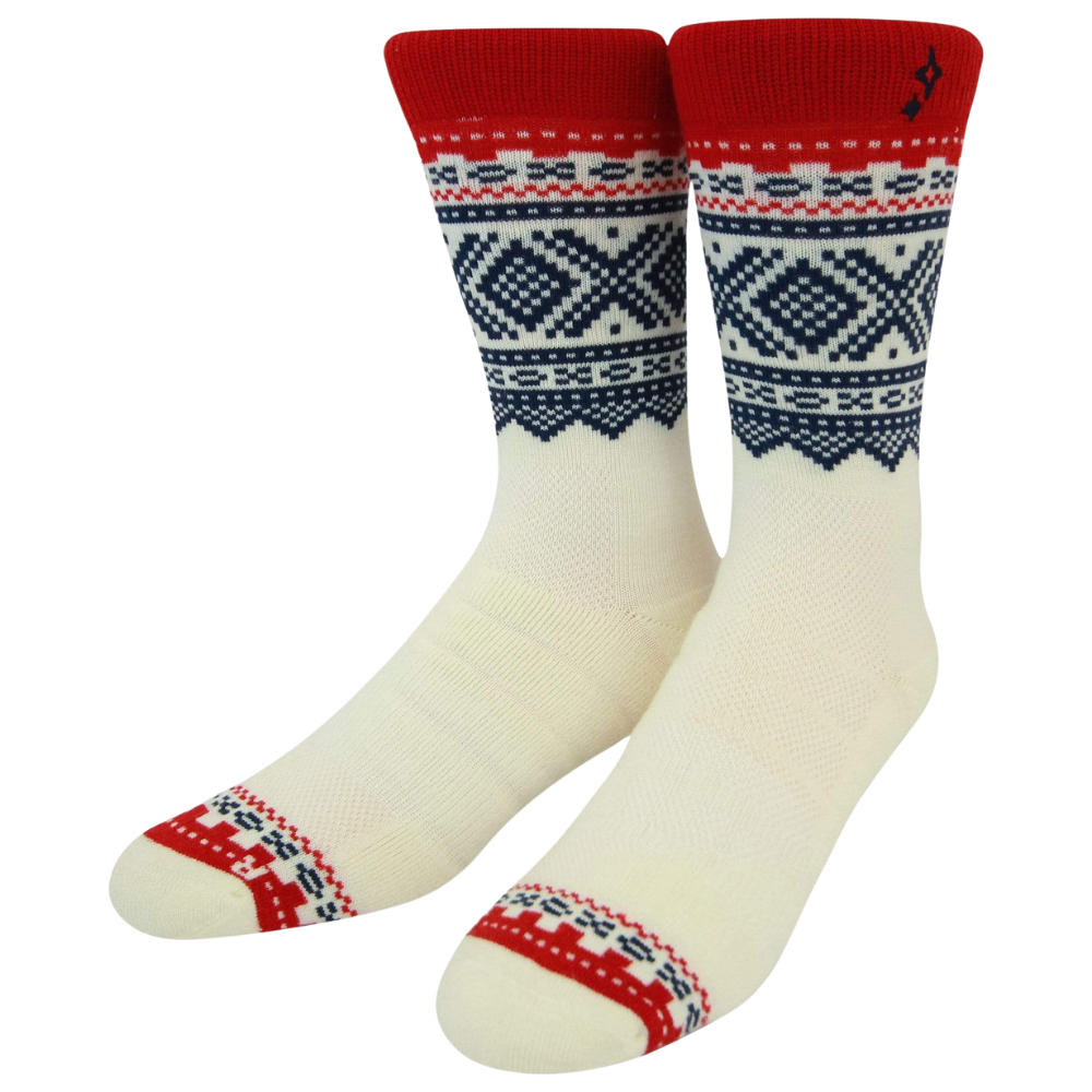Marius White 75 Merino Wool Crew Socks