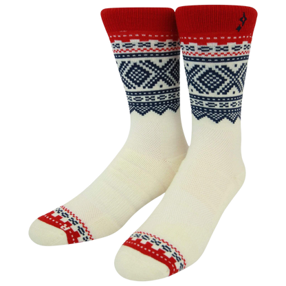 Marius White 75 Merino Wool Crew Socks