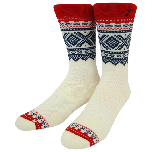 Marius White 75 Merino Wool Crew Socks