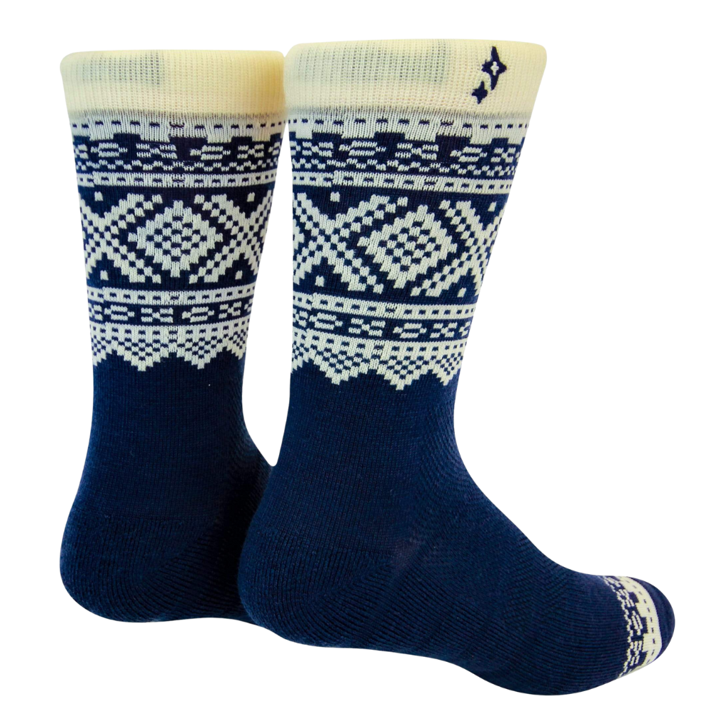 Marius Navy 75 Merino Wool Crew Socks