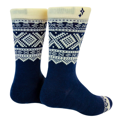 Marius Navy 75 Merino Wool Crew Socks