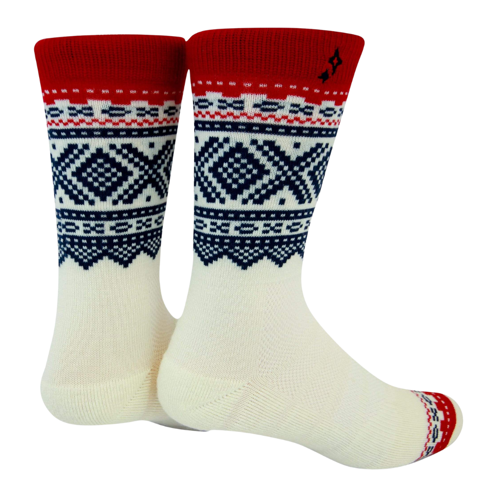 Marius White 75 Merino Wool Crew Socks