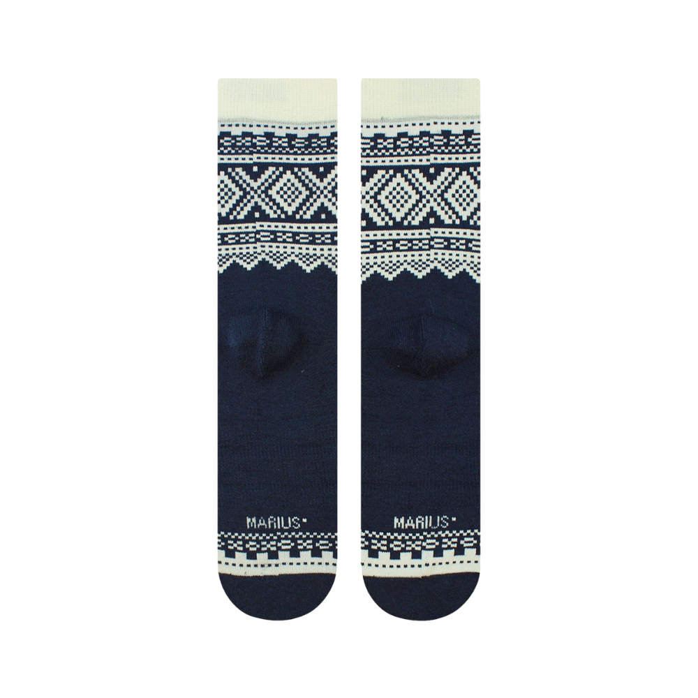 Marius Navy 75 Merino Wool Crew Socks