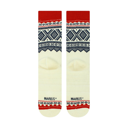 Marius White 75 Merino Wool Crew Socks